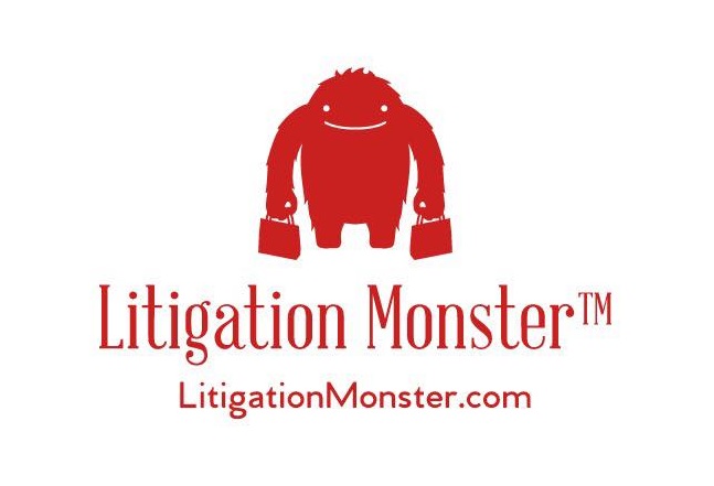 LitigationMonster White Red logo